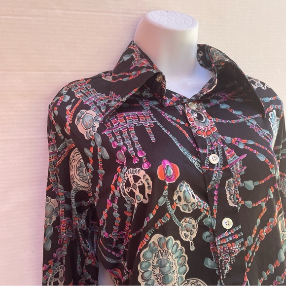 Vintage 70’s Dagger collar blouse M - Picture 4 of 7